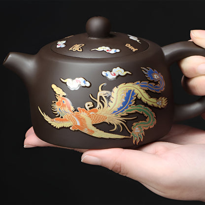 Traditional Handmade Chinese Tea Set: Teapot and 2 Cups